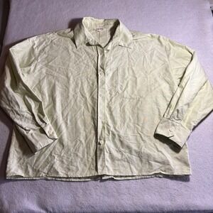 Djerf Avenue Womens Organic Cotton Button Up Shirt Pale Green Large Portugal